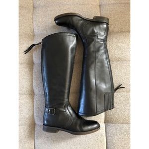 Tall Black Leather Franco Sarto Boots- Sz 7